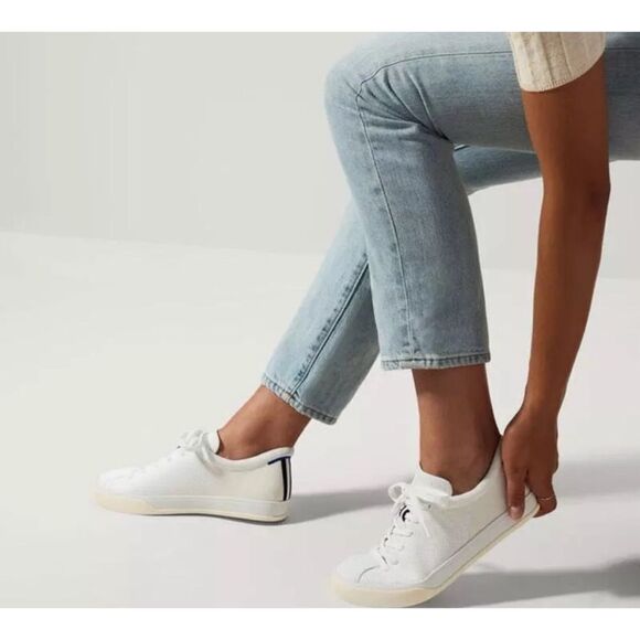 Rothy's The Lace Up Sneaker Soft Flexible Upper Bright White Size 8 - Picture 1 of 11